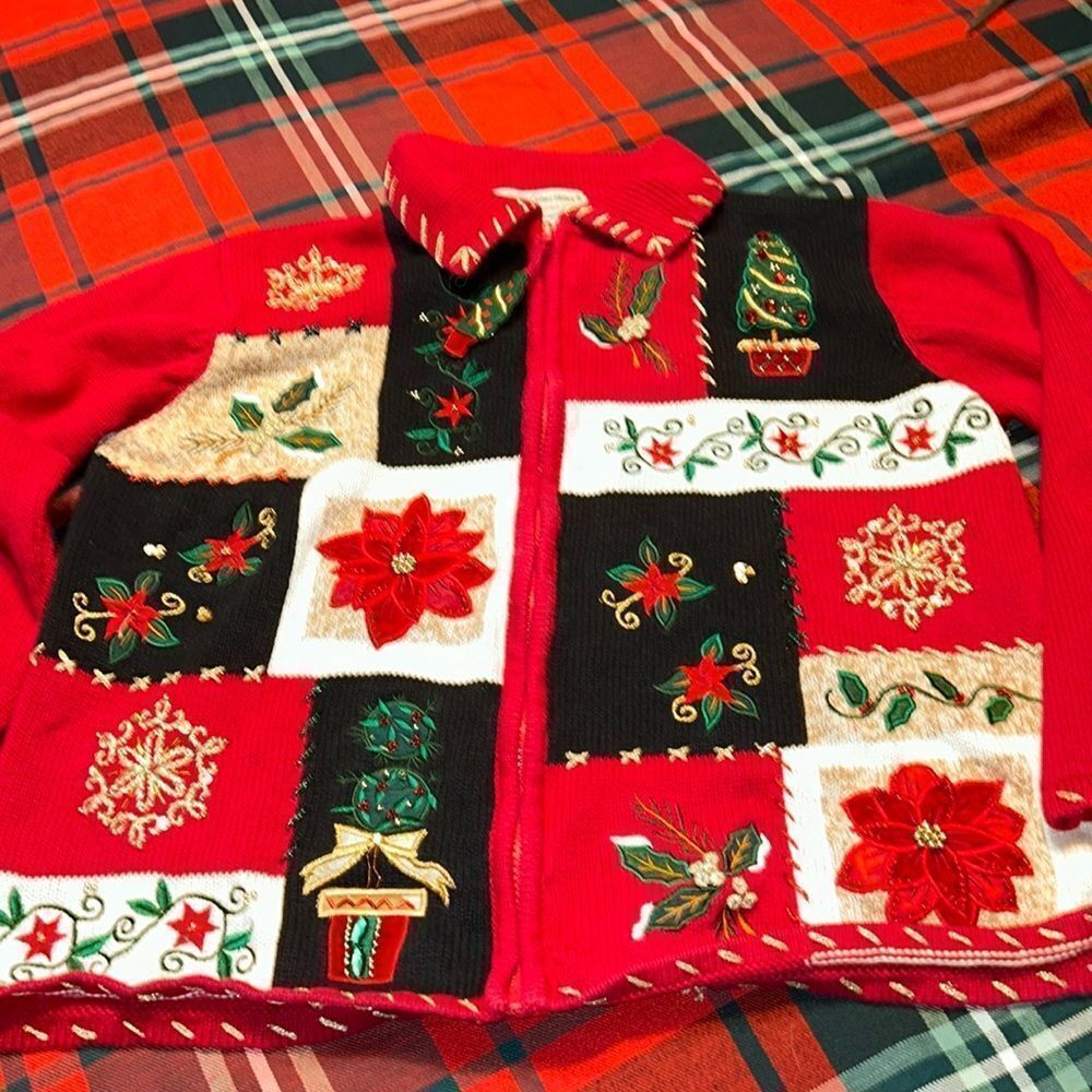 Holiday Christmas Cardigan ugly sweater M